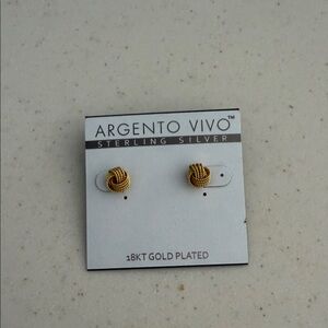 Argento Vivo Gold Plated Knot Earrings